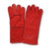 Mănuși de sudor REFLEX din piele spalt bovină, căptușeală din bumbac – 35 cm, culoare roșie