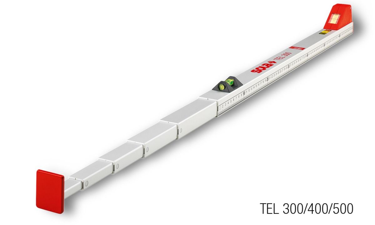 Riglă telescopică Sola TEL 300 – lungime reglabilă 0,70–3,00 m, scală în mm