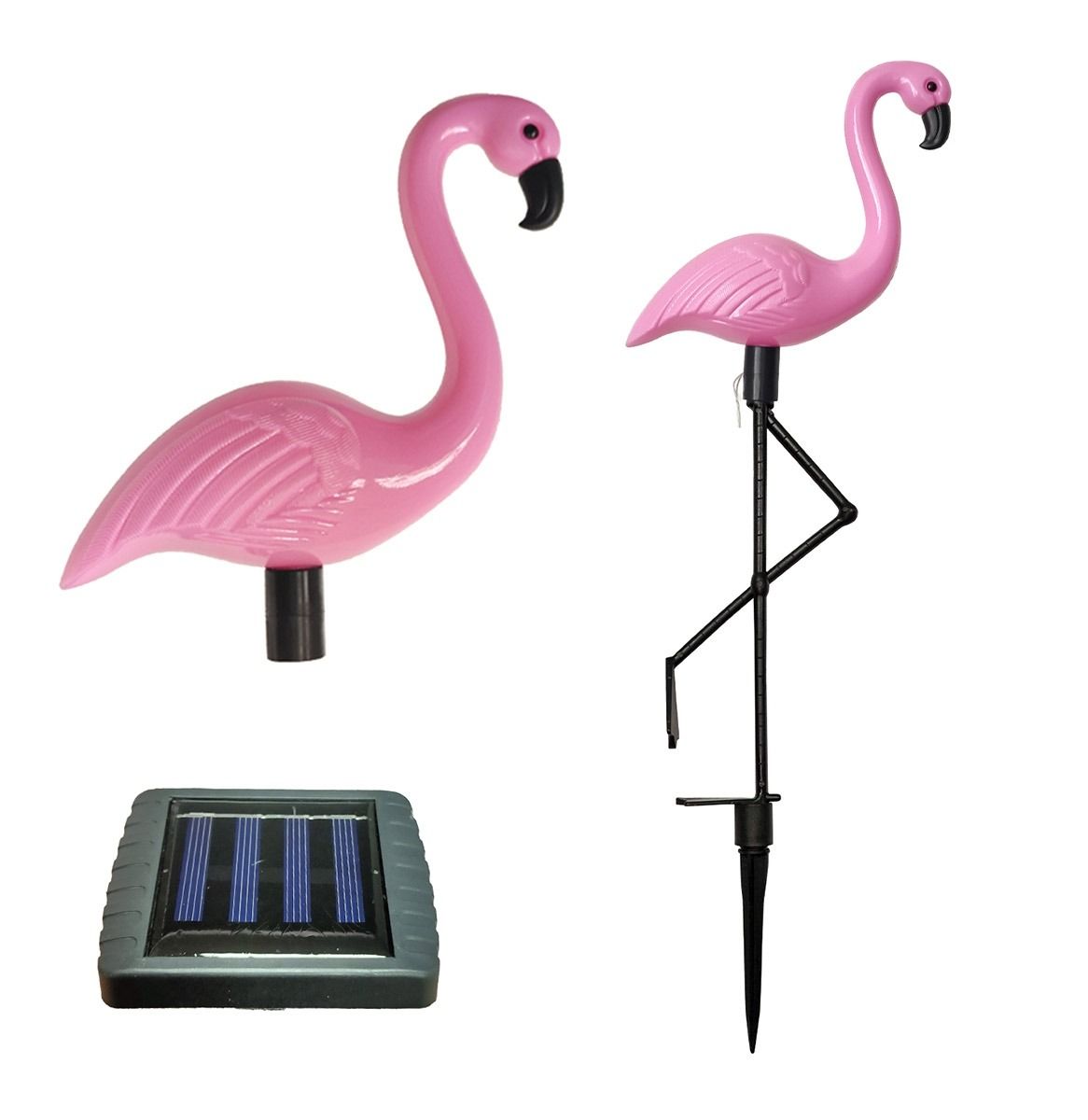Set 3 lămpi solare de grădină în formă de flamingo – LED alb neutru, IP65 – poza 3