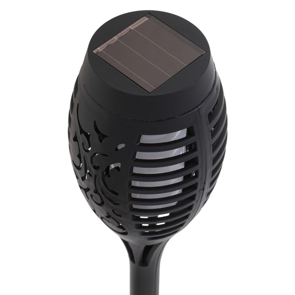 Set 4 lămpi solare de grădină tip torță cu 12 LED-uri – lumină galbenă care imit – poza 4