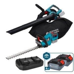 Set foarfecă de gard viu și suflantă-aspirator cu acumulator Könner & Söhnen KS LBV-HT-SET – 20 V